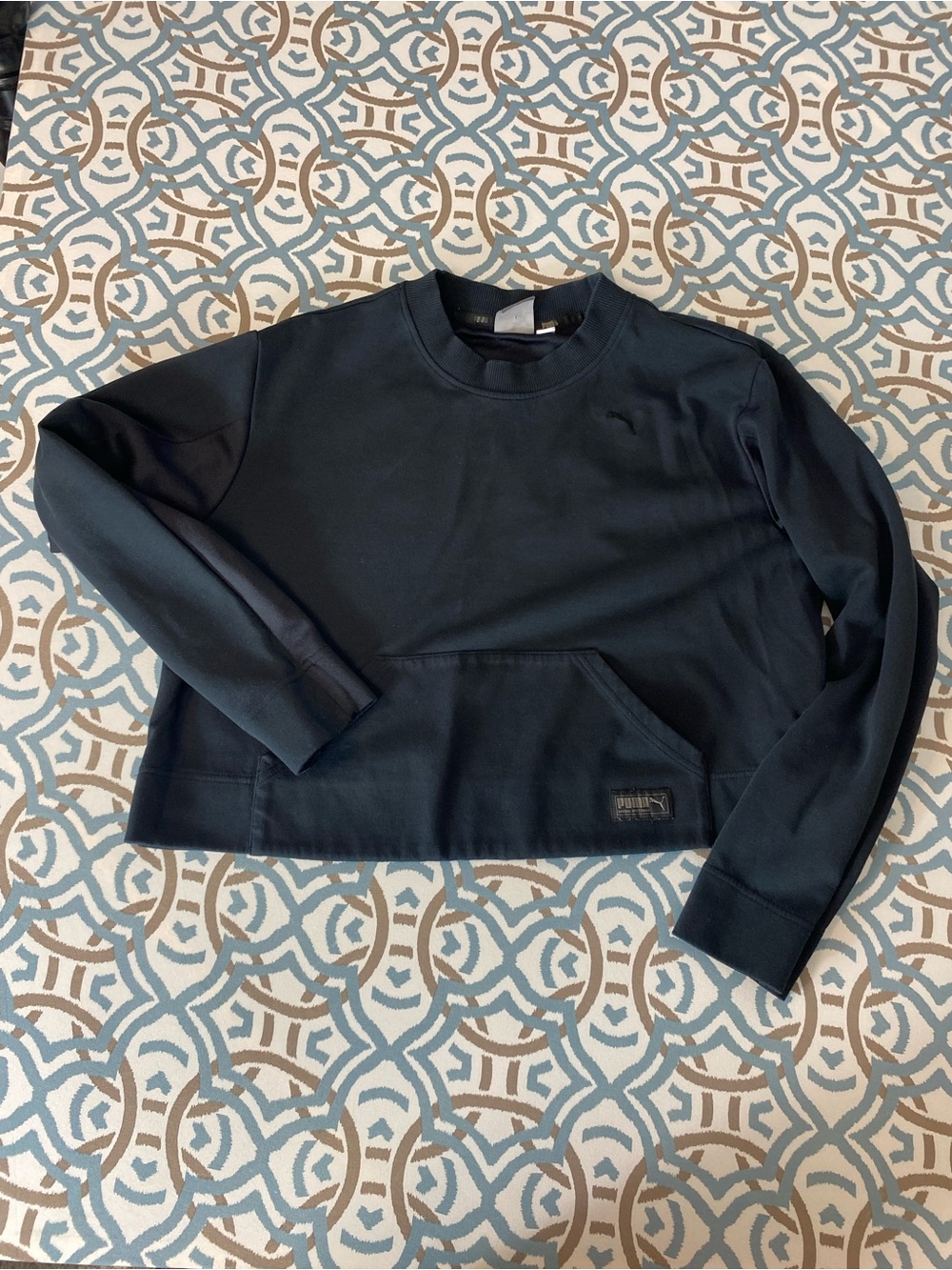 Puma Black Ribbed Collar Sweatshirt